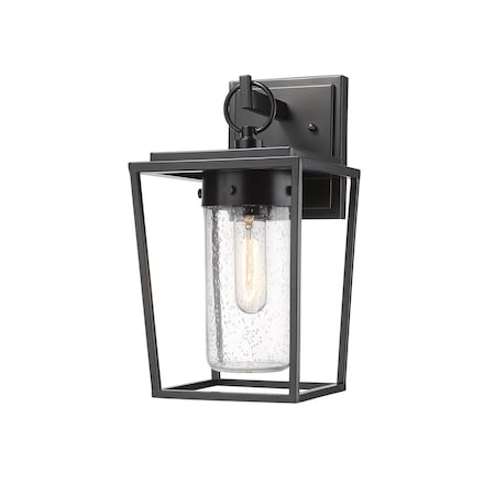 Z-Lite Sheridan 1 Light Outdoor Wall Sconce, Black And Seedy 594S-BK